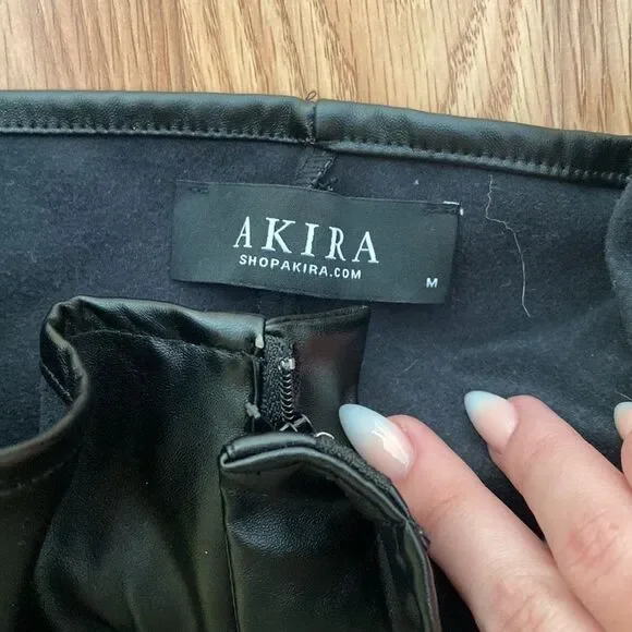 Akira Black Pleather Trouser - Picture 2 of 3